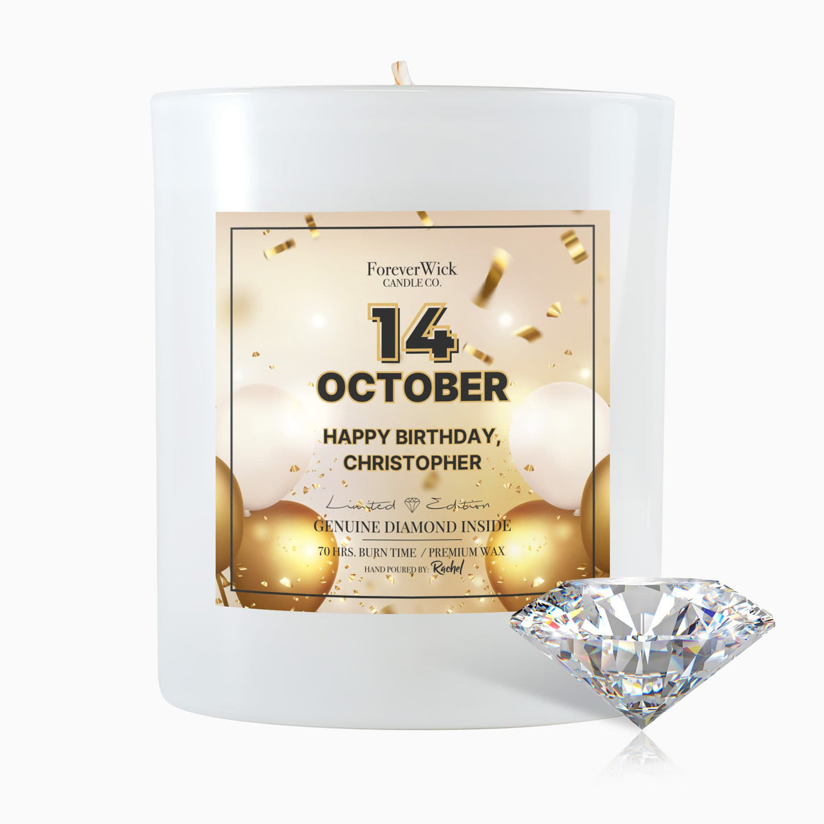 Personalized Birthday Diamond Candle ForeverWick