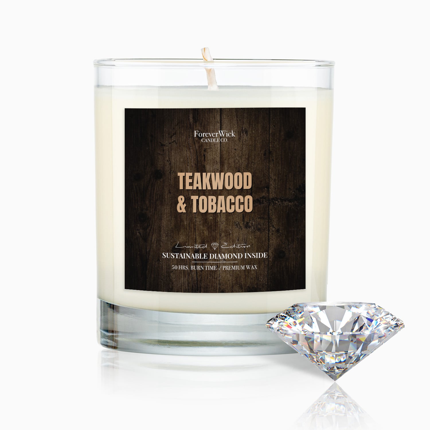 Teakwood & Tobacco Diamond Candle – ForeverWick