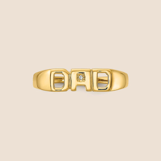 14K Gold Men's Diamond DAD Ring