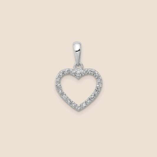 Sterling Silver Diamond Heart Pendant