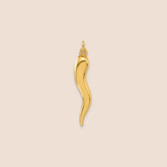 14K Gold Italian Horn Pendant
