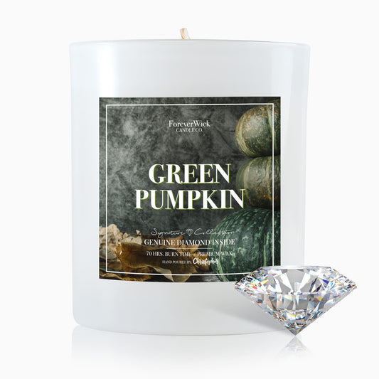 Green Pumpkin Diamond Candle