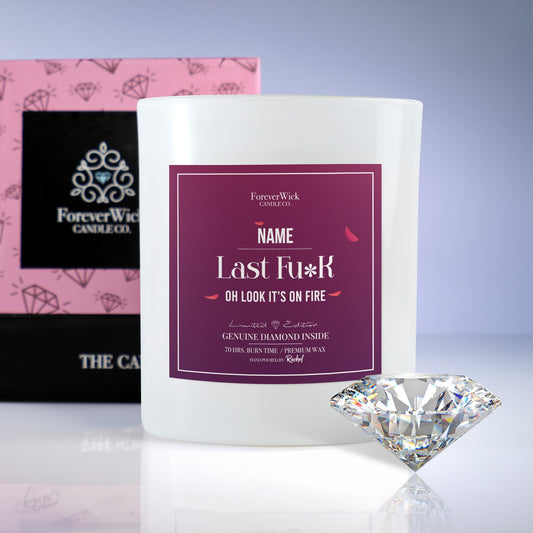 Personalized Last Fu** Diamond Candle