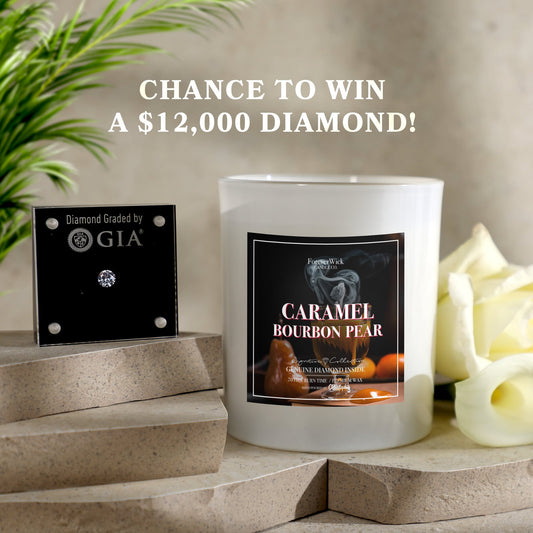 Carmel Bourbon Pear Diamond Candle