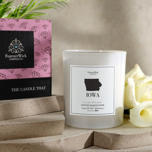 Iowa Diamond Candle